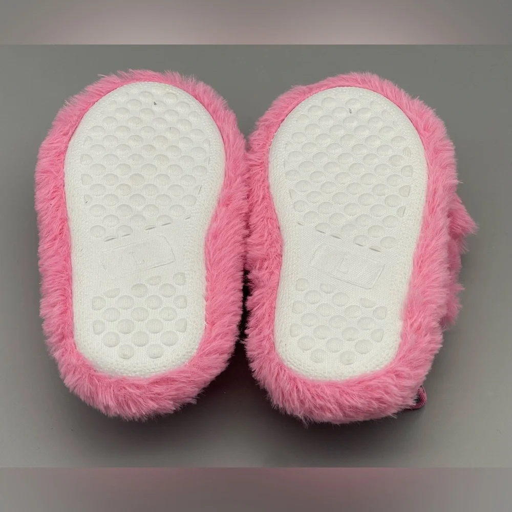 Bebe Girls Pink Faux Fur Slippers Size 9/10 Runs Small NEW Without Tags